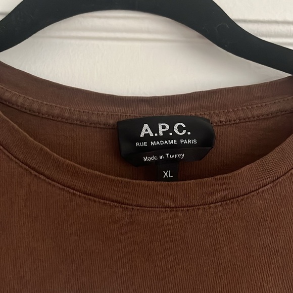 A.P.C. brown logo t-shirt - XL - Picture 5 of 7